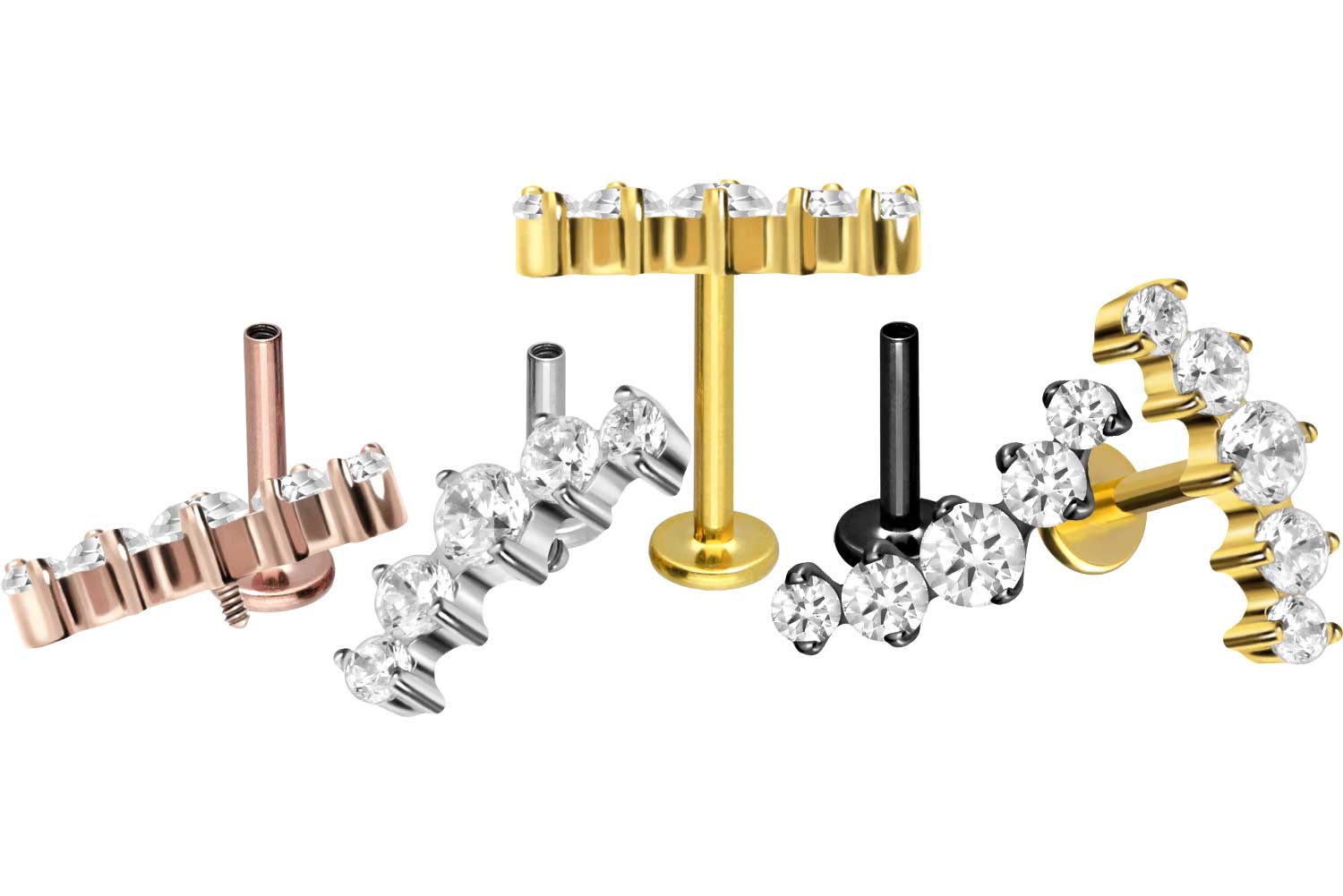 Labret/ Monroe Piercing Aus Titan Implantatqualität – 16G (1,2 Mm), 8 Mm Stange, 3 Mm Kugel, PVD-beschichtet